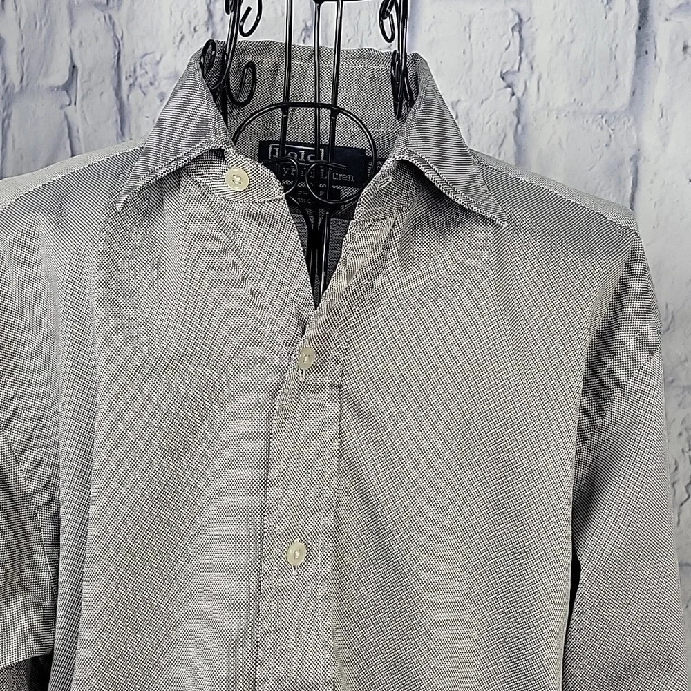 POLO RALPH LAUREN Black and White Philip Button Up Men's Dress Shirt 15-32 - Picture 2 of 7